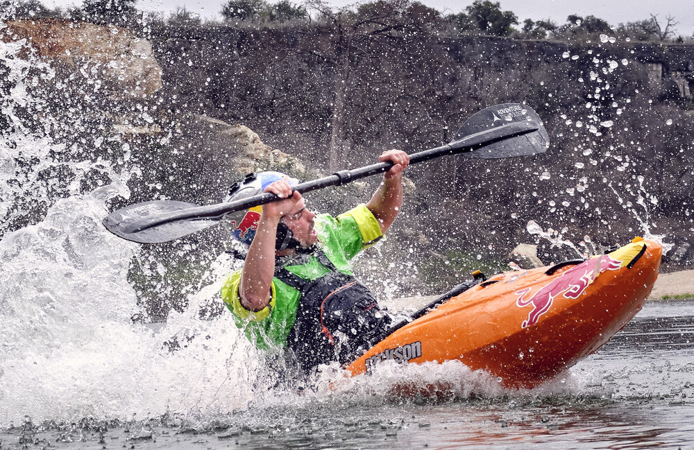  AUSTIN, TX January 25, 2020 - Red Bull Academy kayaking and climbing shoot.NOTE TO USER: Mandatory Copyright Notice: Photo by Jon Lopez  