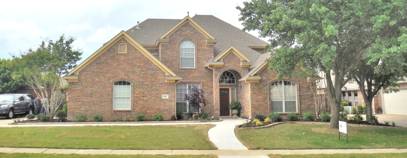 Flower Mound Front Yard and Walkway