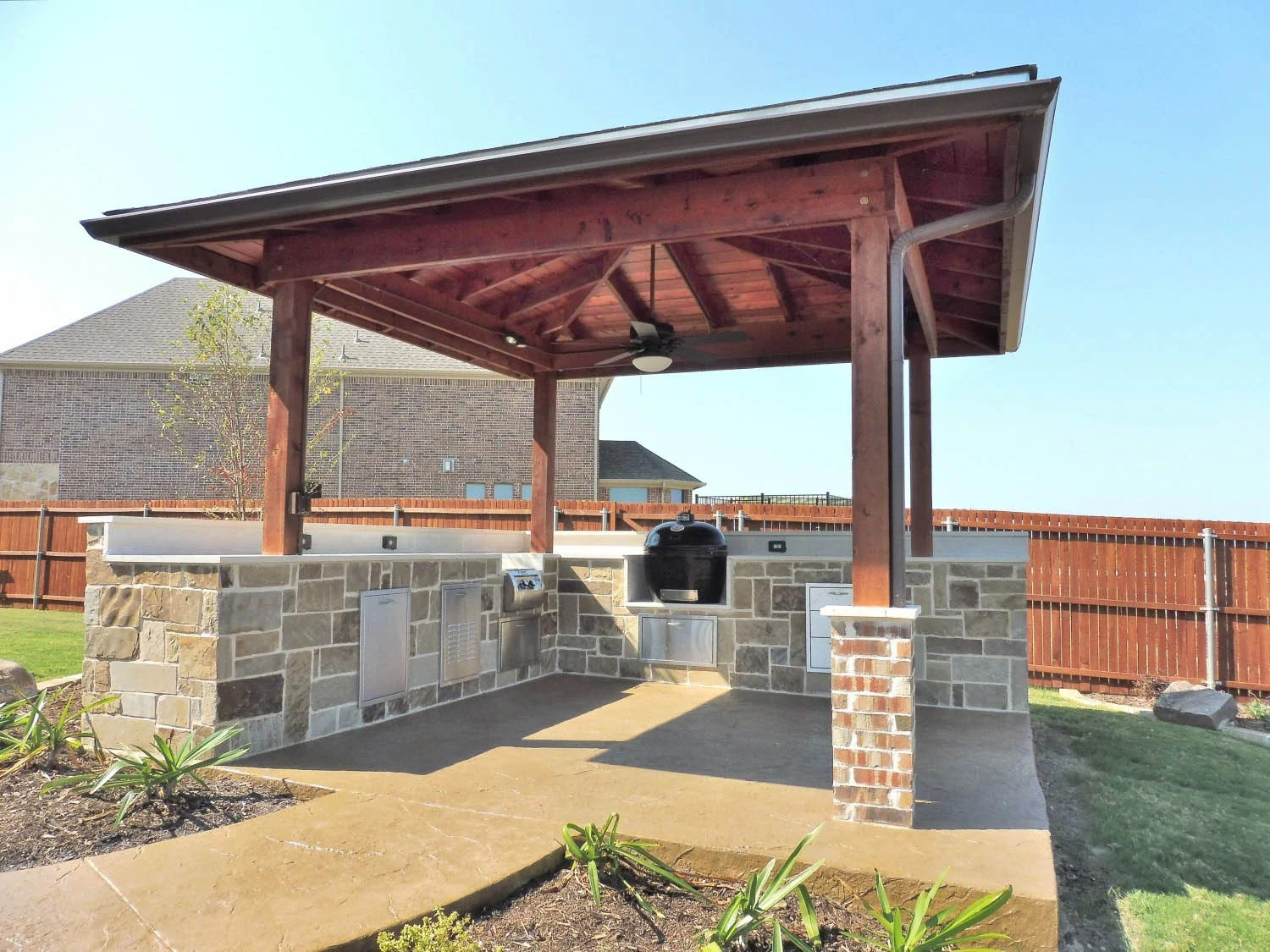 Covered Back Yard Grill