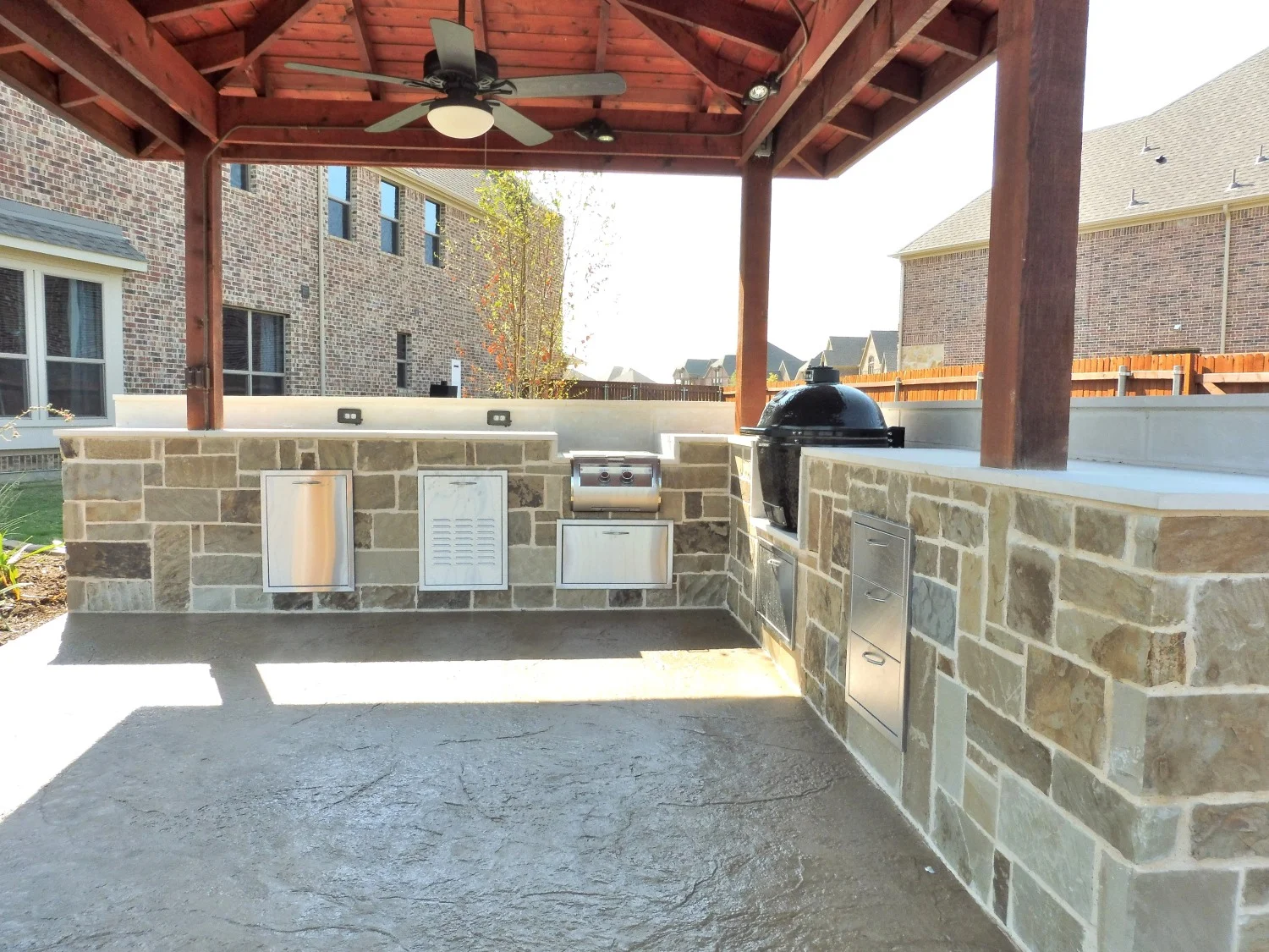 Covered Back Yard Grill