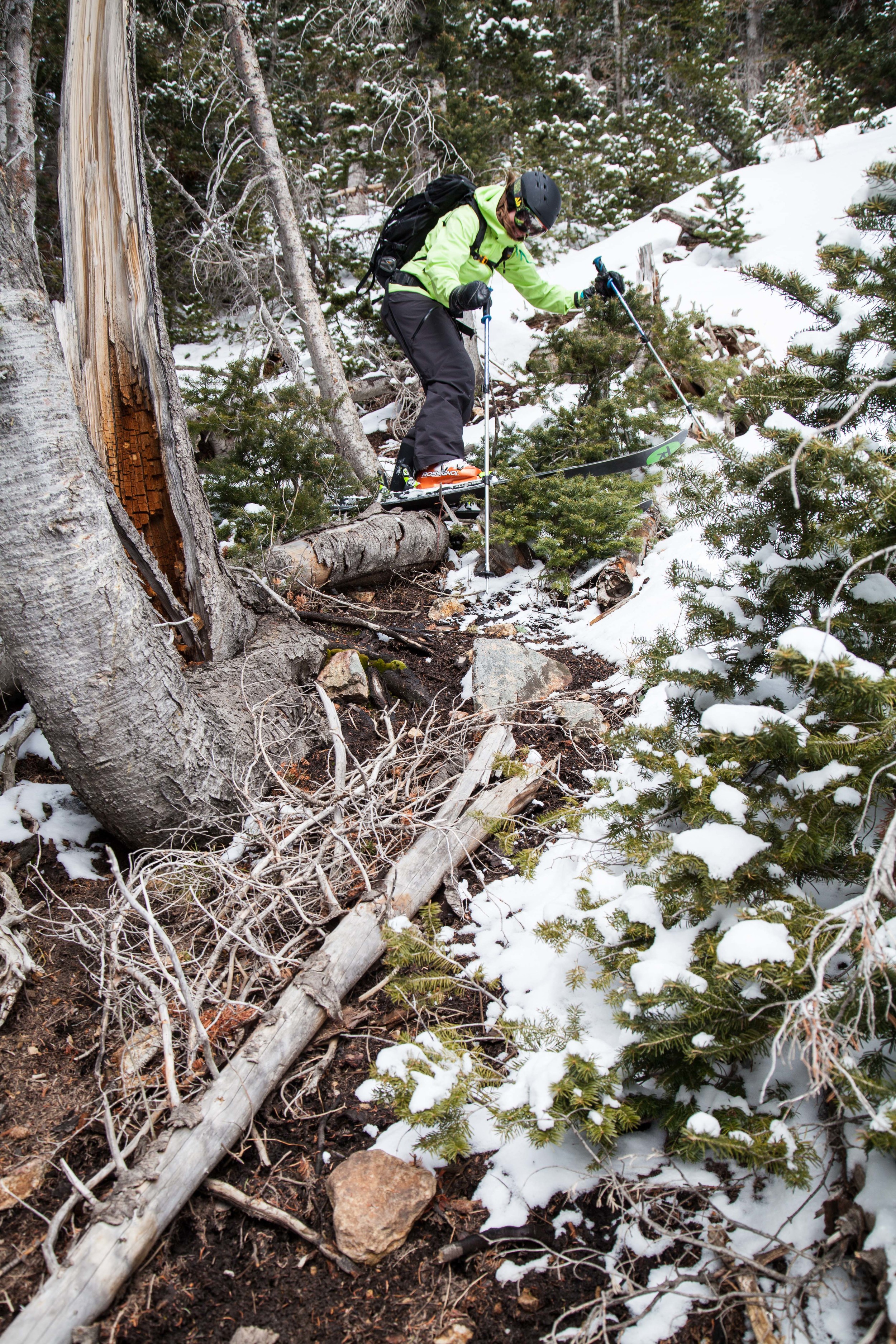 Technical skiing.