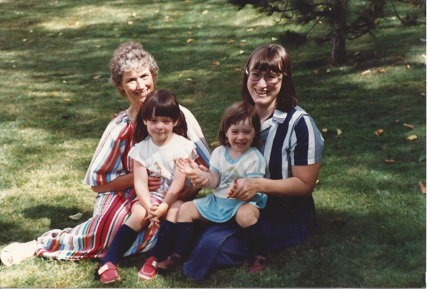 my nana, mom, me, and little sister