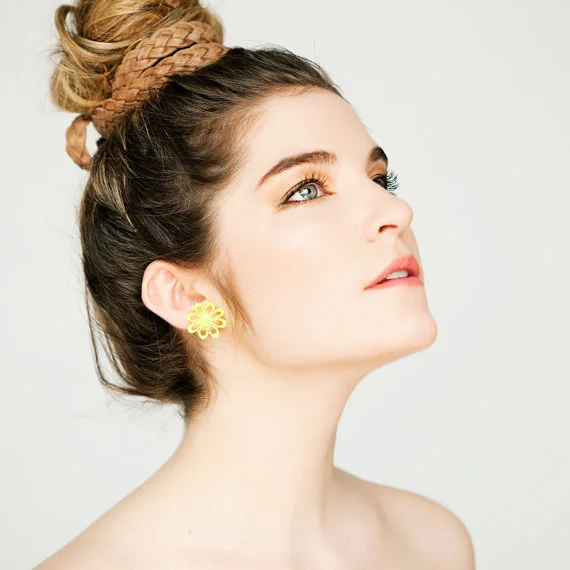 Radium flowers earrings