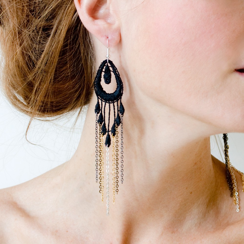 Chandu earrings — This Ilk - Vintage lace statement jewelry