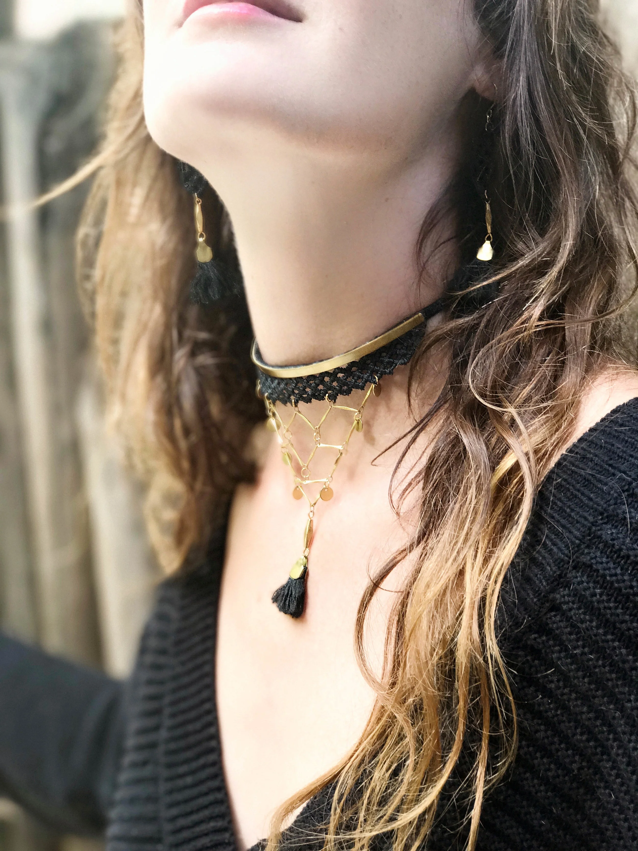   Crisscross earrings (click here for details)  &amp;  Crisscross choker necklace (click here for details)  