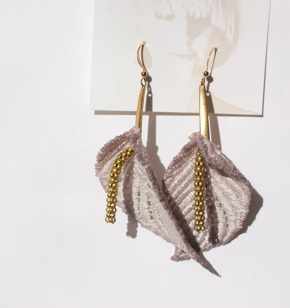 New!1点のみ＊No.193＊handmade＊earring ＊ Anthurium petites earrings — This Ilk - Vintage lace statement jewelry