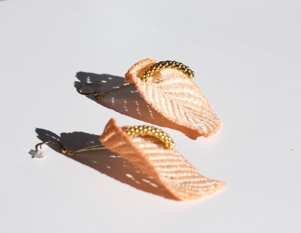 New!1点のみ＊No.193＊handmade＊earring ＊ Anthurium petites earrings — This Ilk - Vintage lace statement jewelry