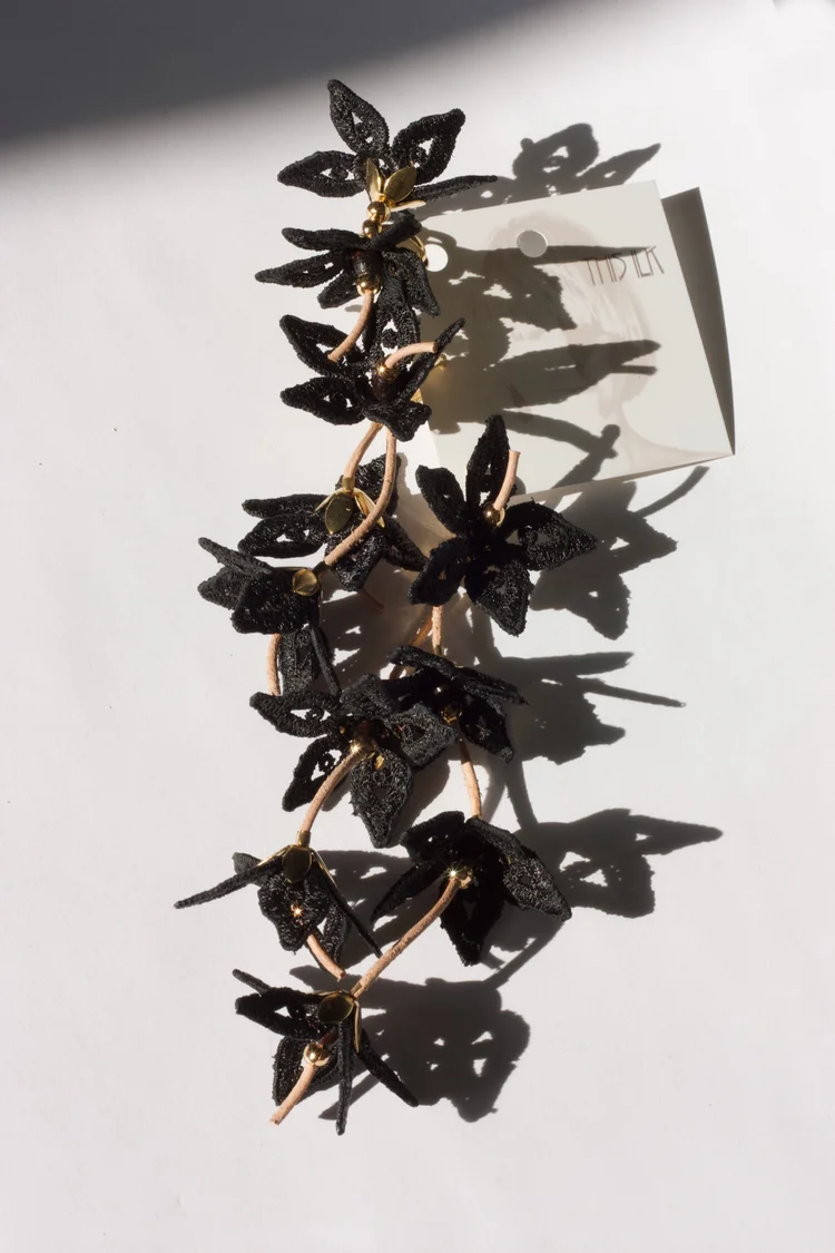 Plumeria earrings set — This Ilk - Vintage lace statement