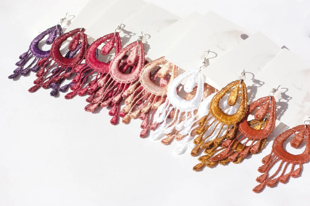 Peacock (single) Feather earrings — This Ilk - Vintage lace