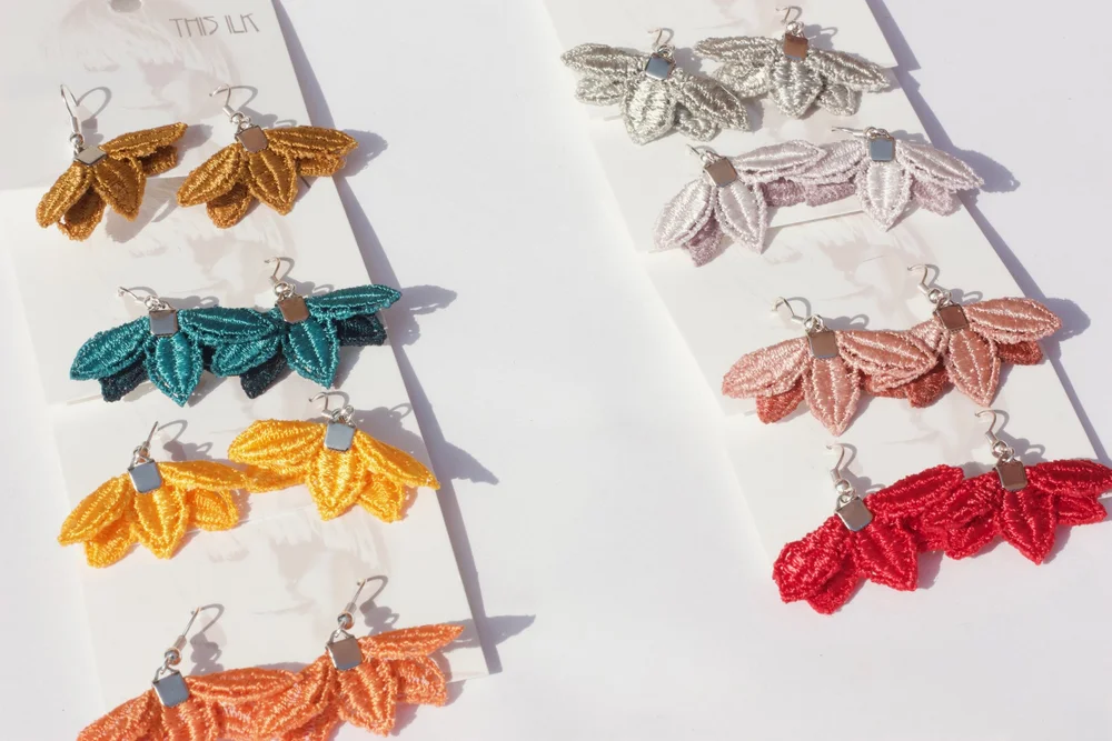 Petalum short earrings — This Ilk - Vintage lace statement jewelry