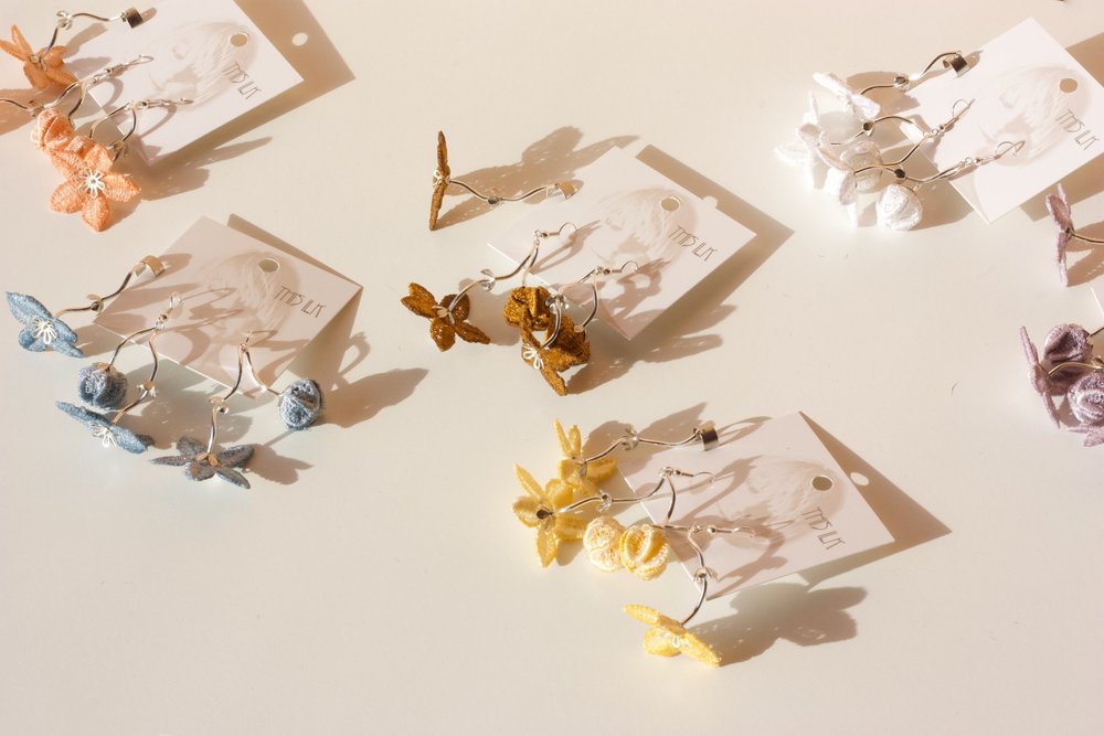 Blossom earrings set — This Ilk - Vintage lace statement jewelry