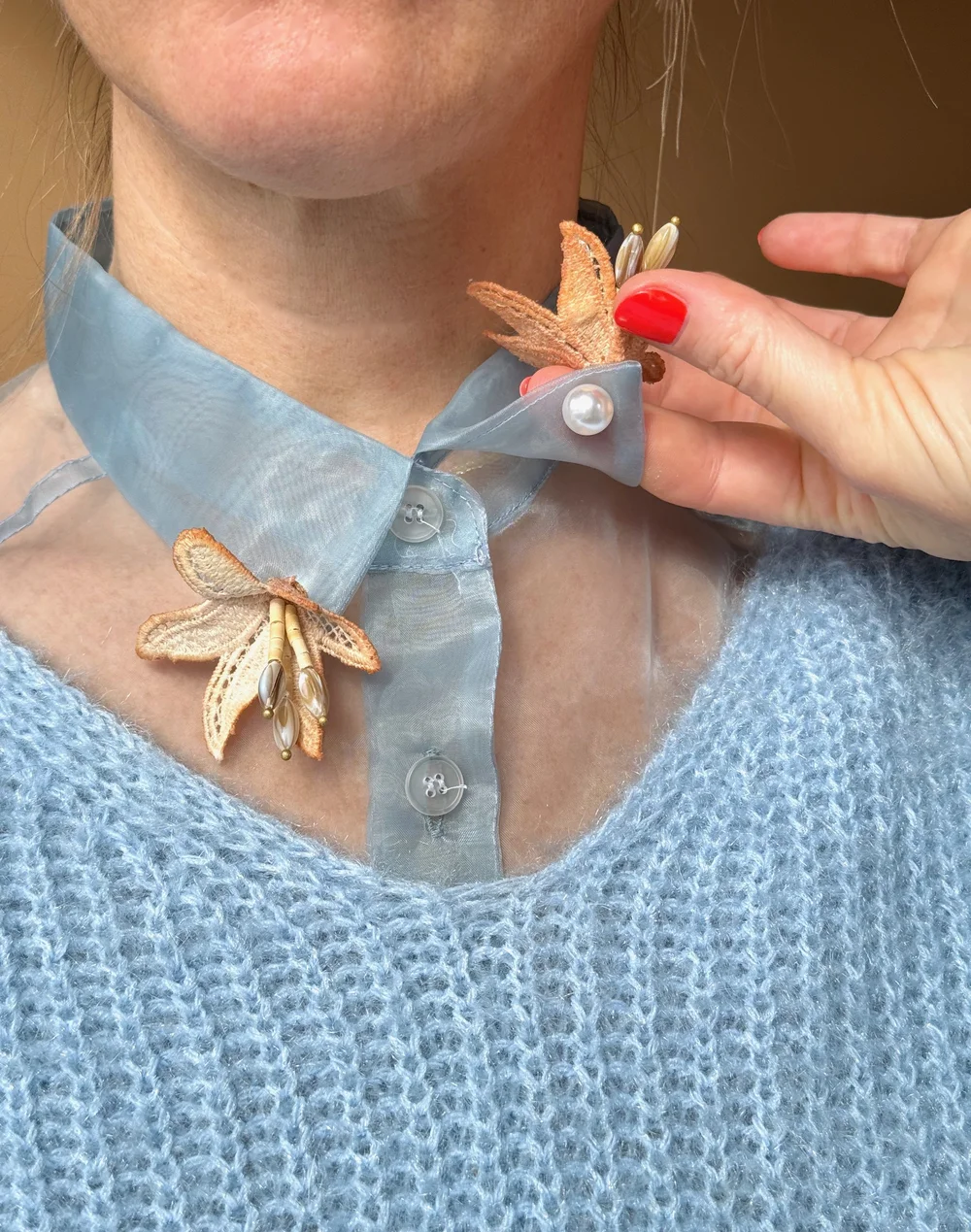 Earring to broach pearl backings (pair) — This Ilk - Vintage lace 