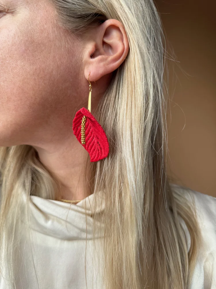 Anthurium petites earrings — This Ilk - Vintage lace statement jewelry