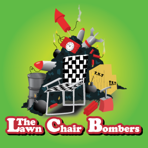  Vinyl Stickers designed and produced for a local band, the "Lawn Chair Bombers". 