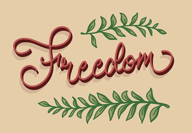 🕊Freedom isn’t free. The freedom for my way of life was bought and paid for with much strife and blood. The freedom for African Americans was hard fought for with so much blood, sweat, and tears. The freedom for my soul was paid dearly, painfully in blood. Freedom is a beautiful thing that I will never take for granted. I will never for one moment assume I deserve the freedoms I have. 🕊Freedom is beautiful, but freedom isn’t free.
.
.
.
.
.
.
#freedom #typematters #goodtype #strengthinletters #thedesigntip #thegoodtype #lettering #handlettering #type #typography #letters #typespire #inspiration #inspirational #typeinspo #thedailytype #typedaily #ligaturecollective #letterpdx #calligraphy #art #sketch #procreate #artist #typspire #blackhistorymonth