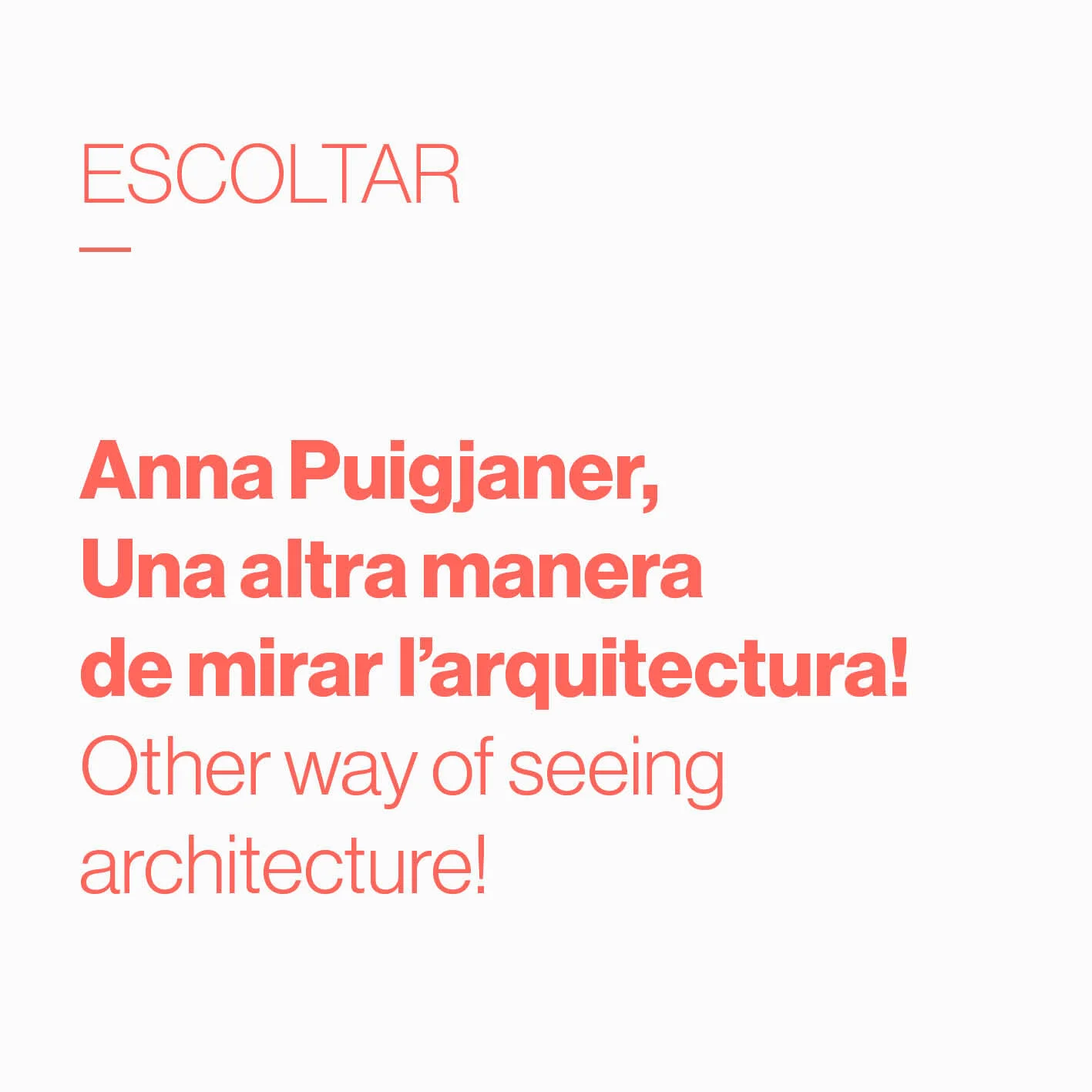        &nbsp;       
  
         Una altra manera de mirar l'arquitectura!     Another way of seeing 
architecture!   
  
 
      &nbsp;        &nbsp;      










































  

    
  
     

      

      
         
       