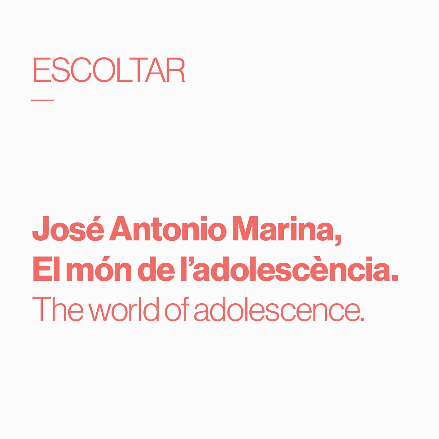        &nbsp;       
  
         El món de l'adolescència      The world of adolescence   
  
 
      &nbsp;        &nbsp;      










































  

    
  
     

      

      
         
          
        
        

     