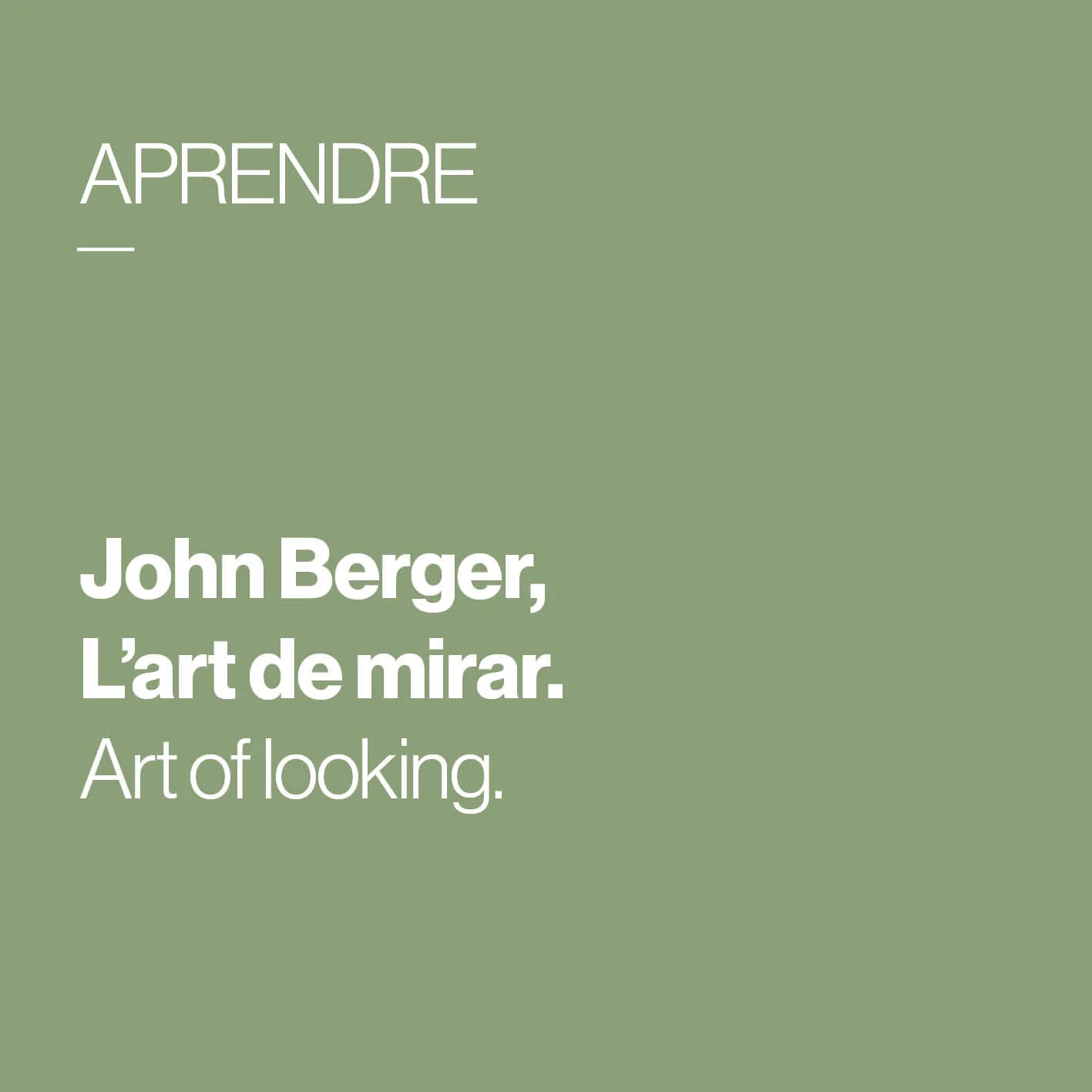        &nbsp;       
  
         John Berger, l'Art de Mirar     The art of looking   
  
 
      &nbsp;        &nbsp;      










































  

    
  
     

      

      
         
          
        
        

        
