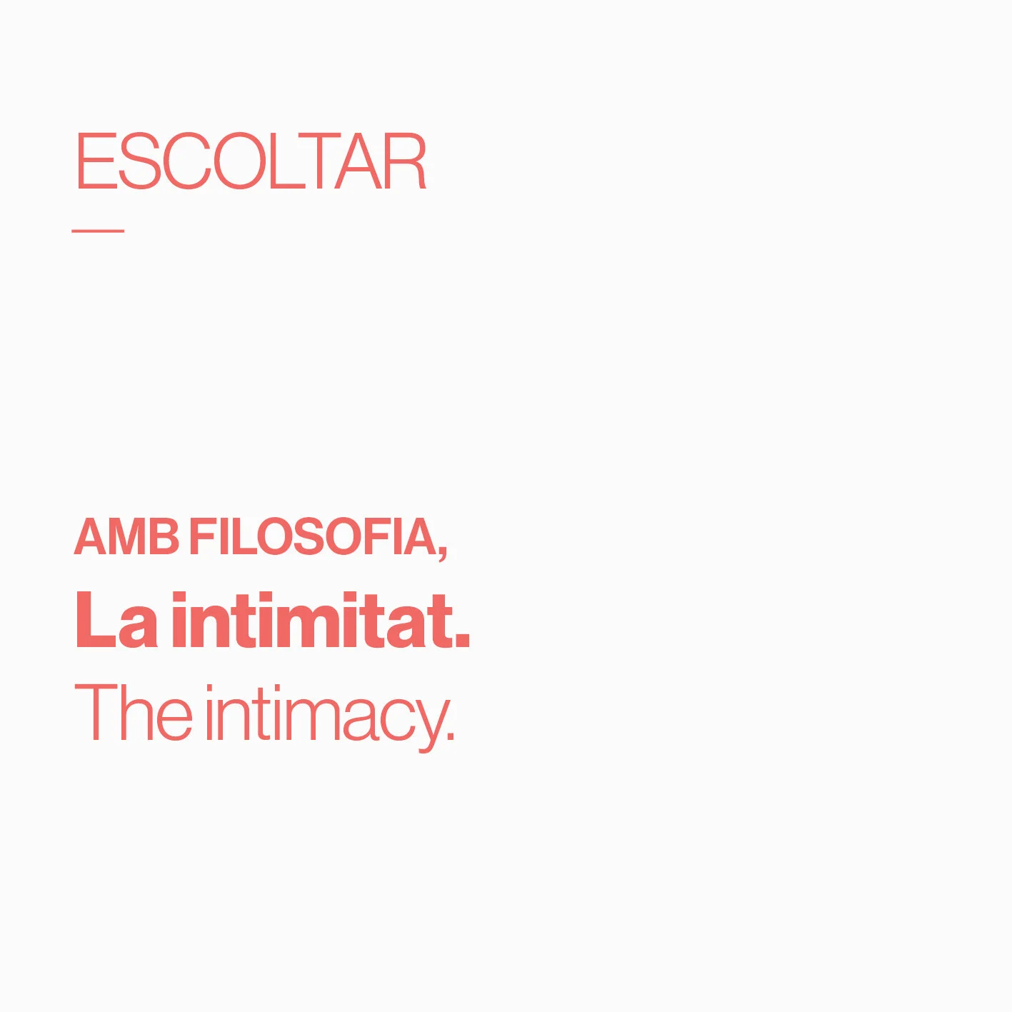        &nbsp;       
  
         La intimitat     The intimacy   
  
 
    &nbsp;      &nbsp;        &nbsp;      










































  

    
  
     

      

      
         
          
        
        

        
           