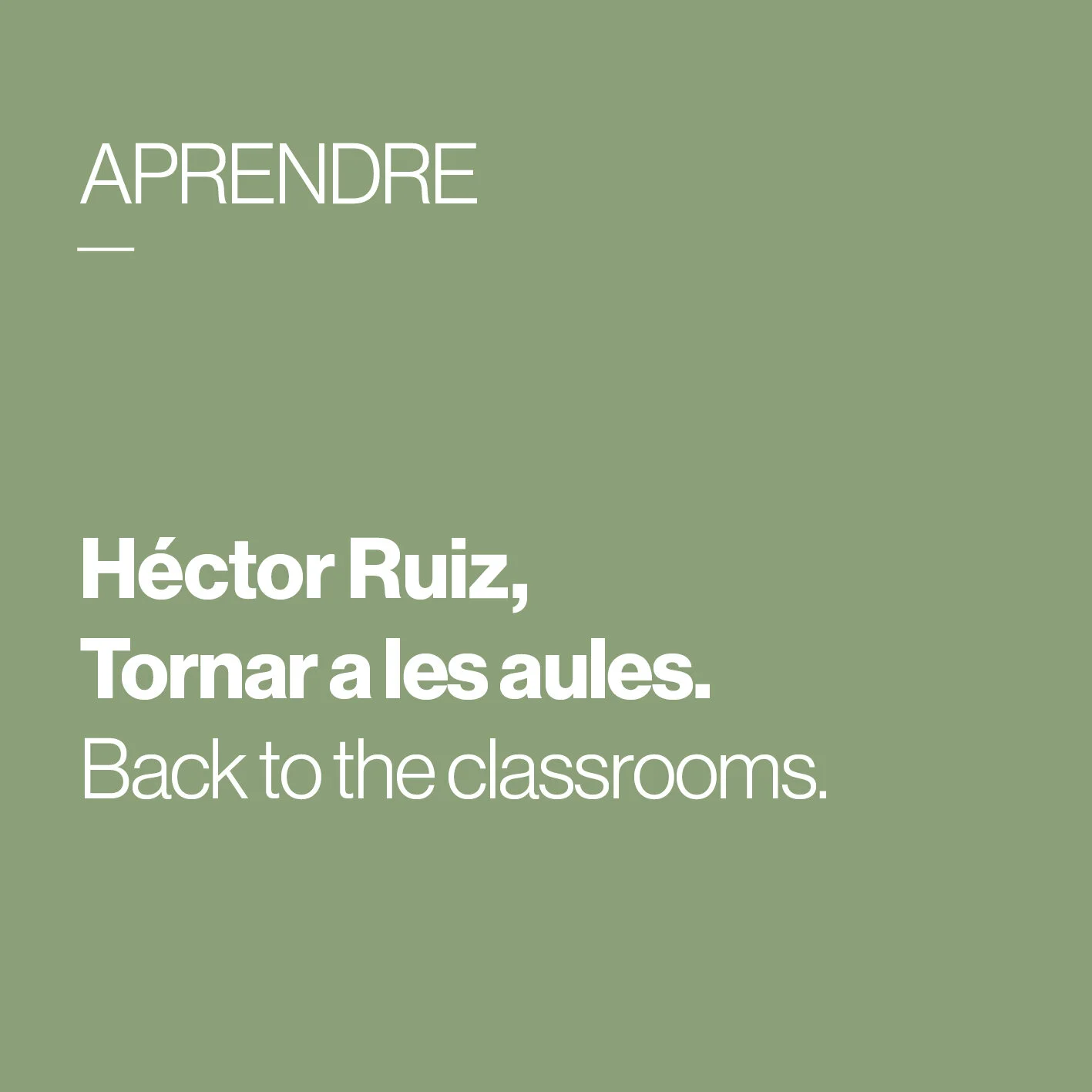        &nbsp;       
  
         CORONA VIRUS IV     Héctor Ruiz Martín        Tornar a les aules /  Back to the classrooms   
  
 
    &nbsp;    










































  

    
  
     

      

      
         
          
      