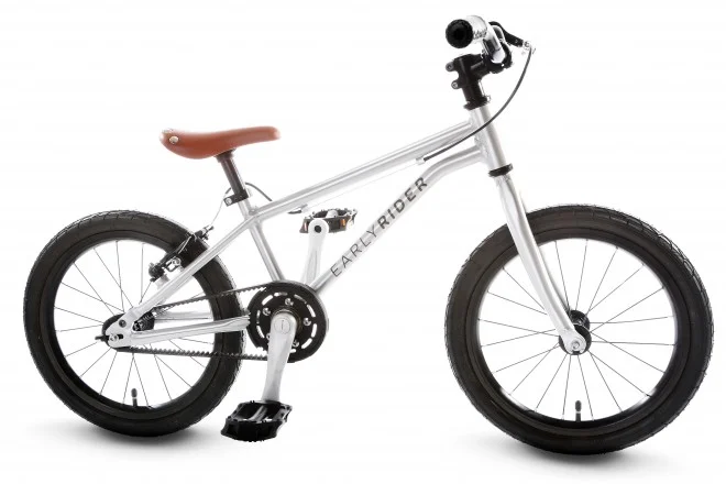 'Early Rider' Kinderrad von Belter 16 Zoll, Aluminium in Silber superleicht mit Riemenantrieb