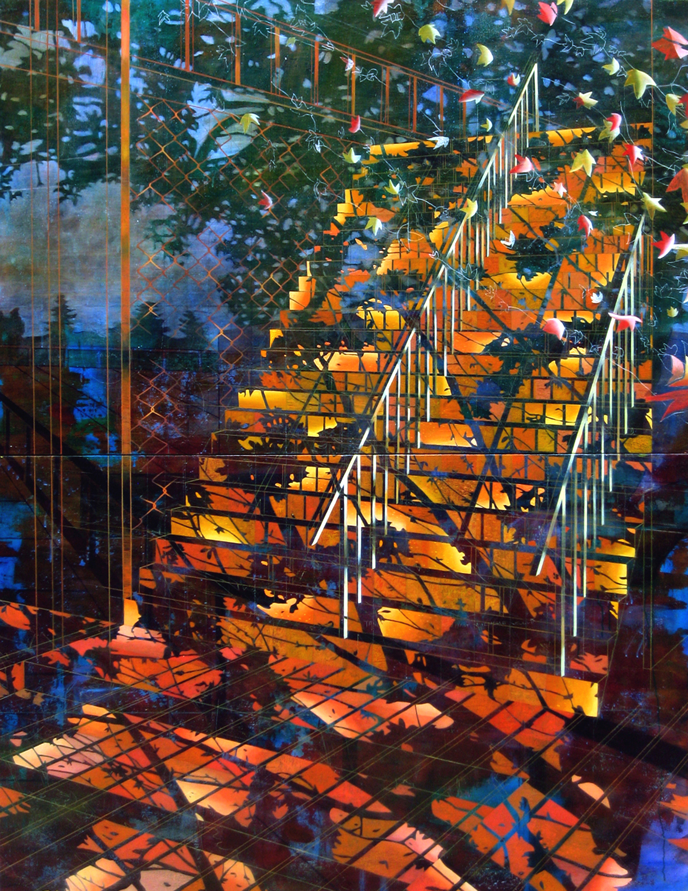   ​  Park School Rail   76 x 59  Oil On Canvas  2012  