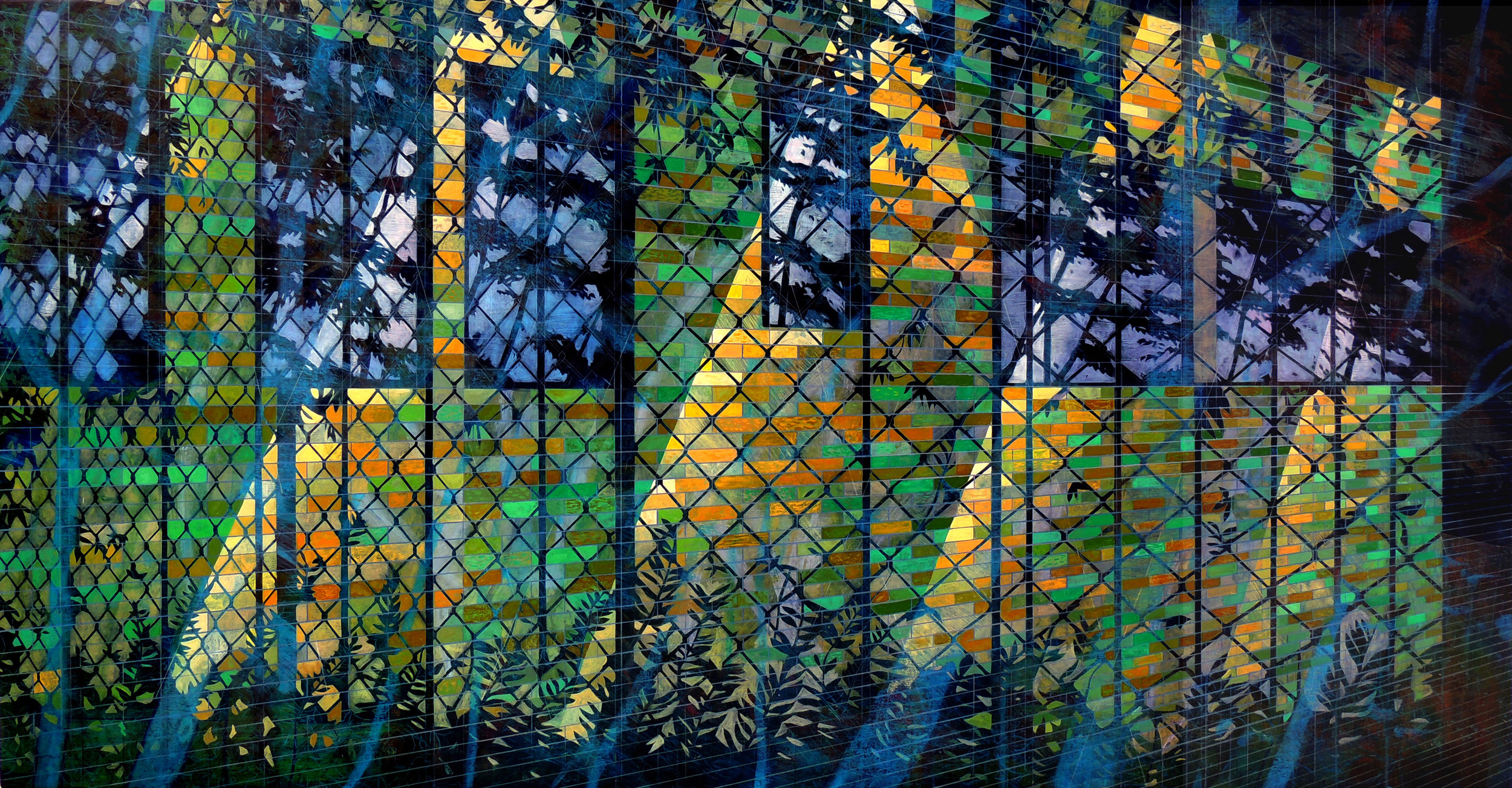   Electric Fence   47 x 90  Oil on Canvas  2013 