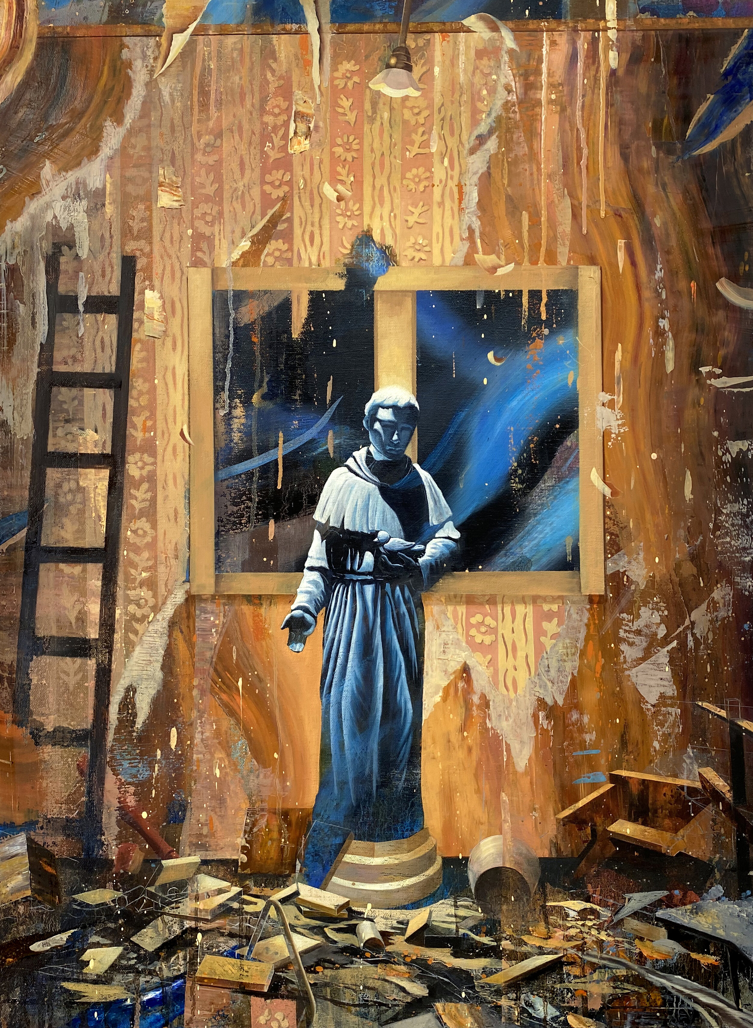  The Sorrow of     Saint Francis   30” x 20”  Oil On Canvas  2021 