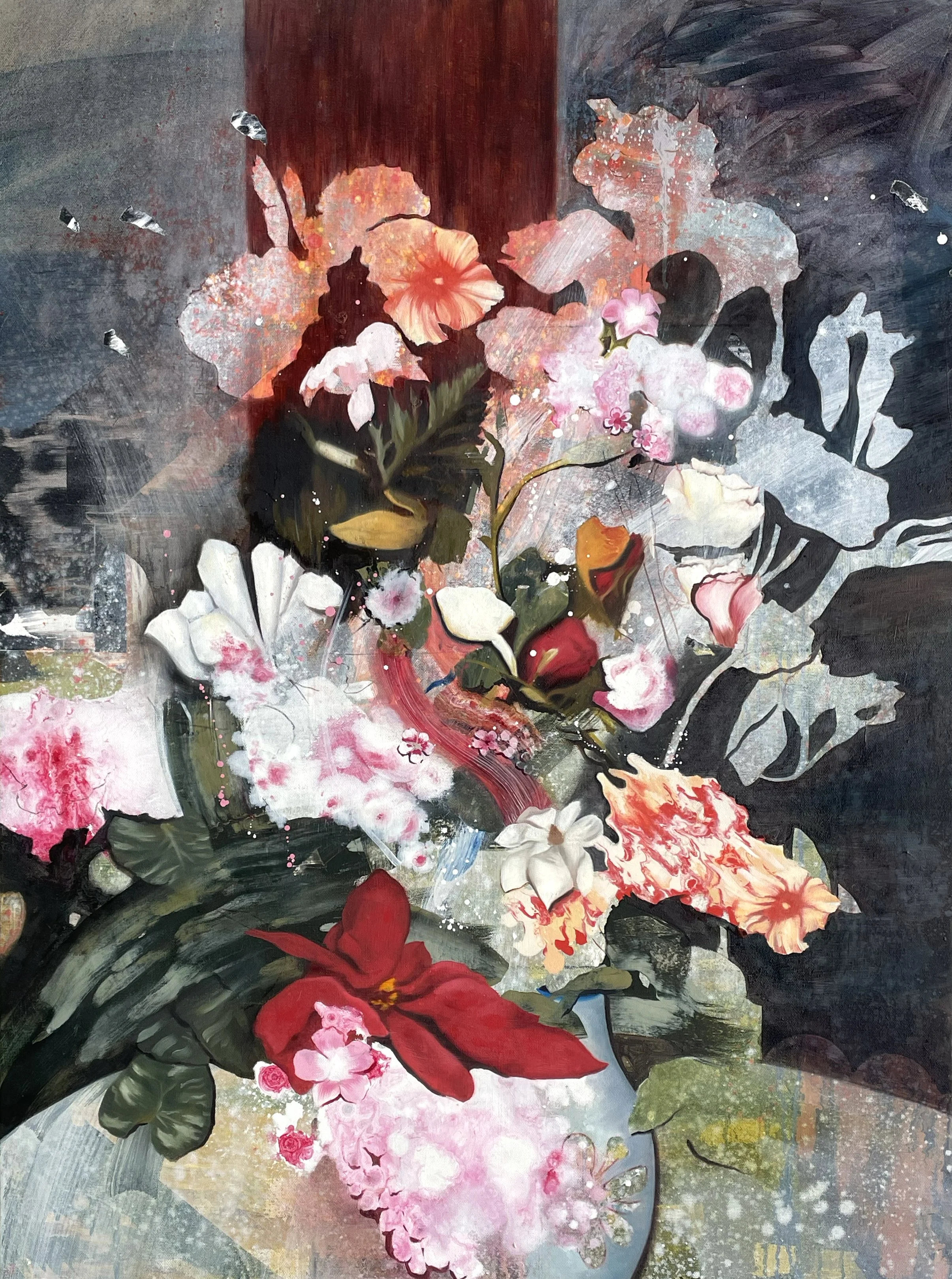   Flowers   40”x30”  Oil On Canvas  2024 