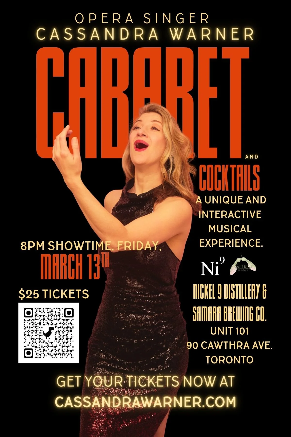 Cabaret and Cocktails at Nickel 9 Distillery & Samara Brewing Co. on Friday, March 13th at 8pm