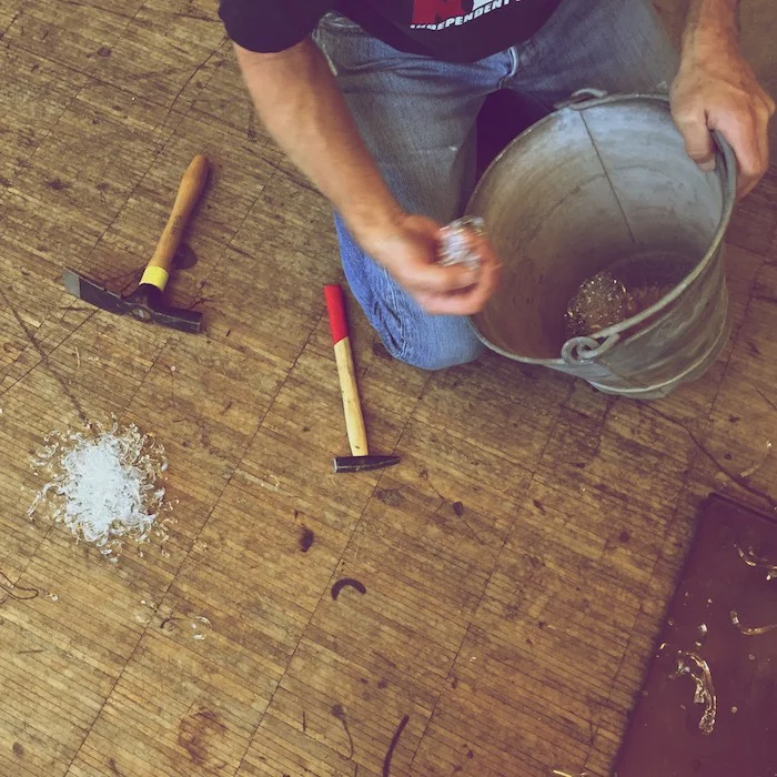 crushing them to minor pieces