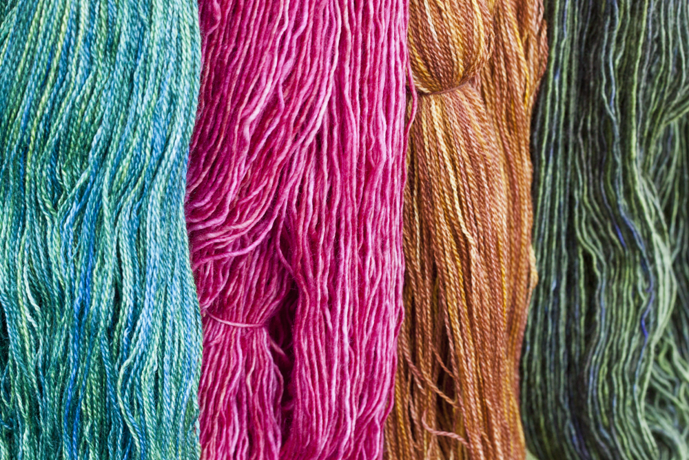 A sample of the yarns that will be available for sale.