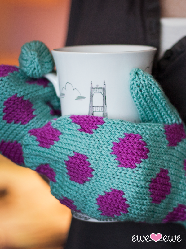8. Hot Spot Mittens stranded knitting pattern