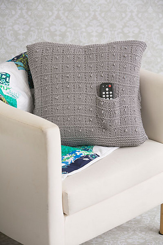 Hidden Pocket Pillow designed by Brenda Castiel for ilikeknitting.com