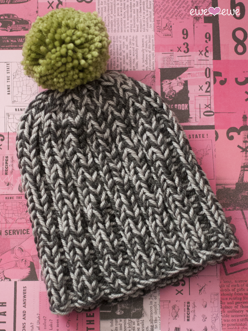 Marled Pom Bomb Beanie Free Pdf Knitting Pattern Ewe Ewe Yarns