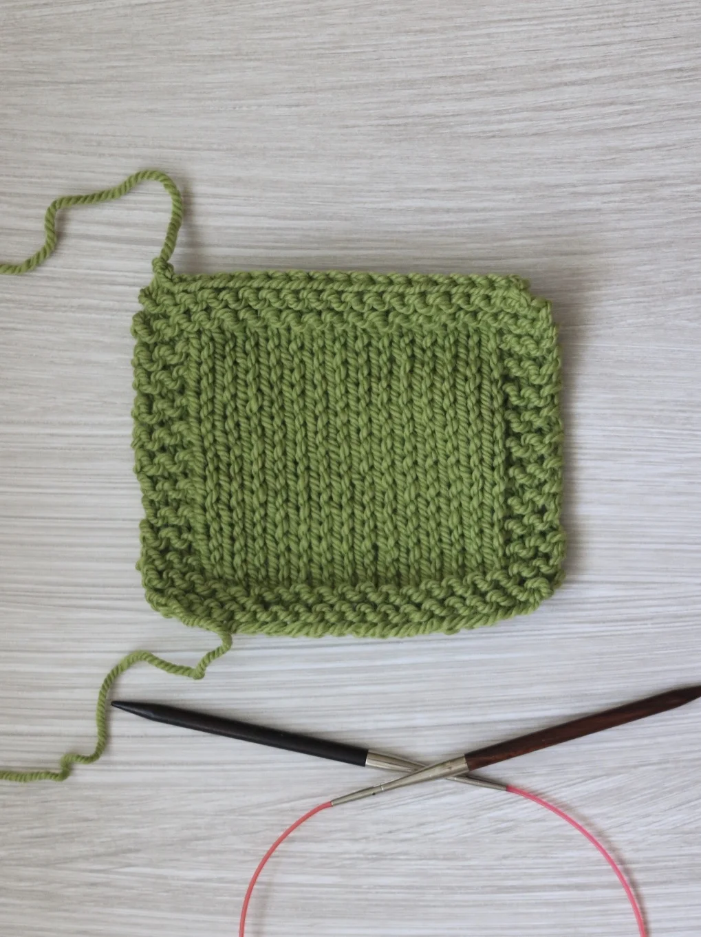 Creating a knitting gauge swatch