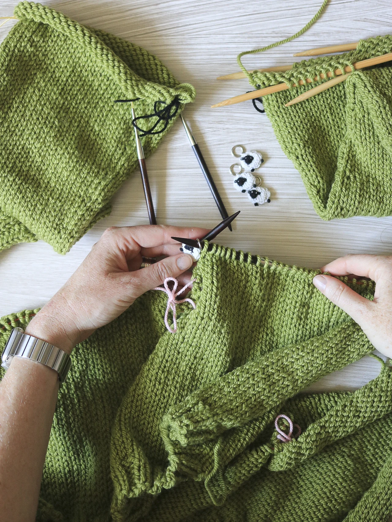 Knitting the Carbeth Cardigan together