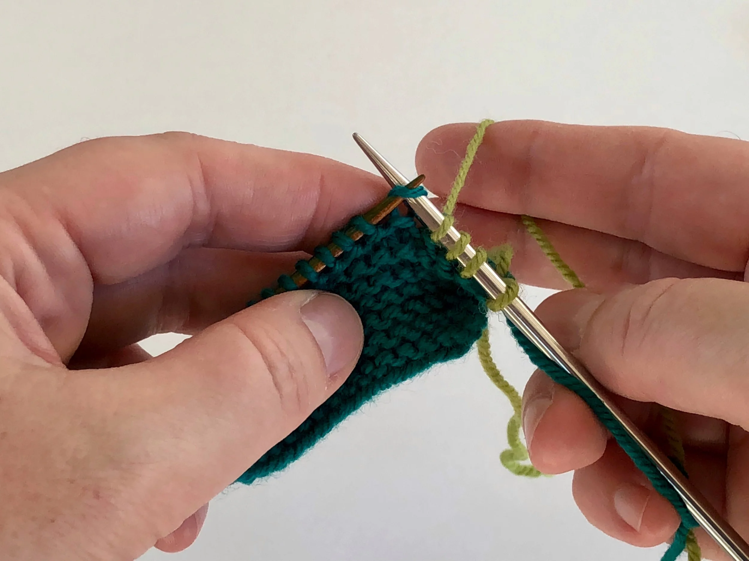 Make sure the needle in your right hand is the Large needle!