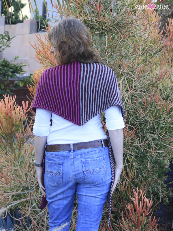 Something About Phoenix easy striped shawl knitting pattern