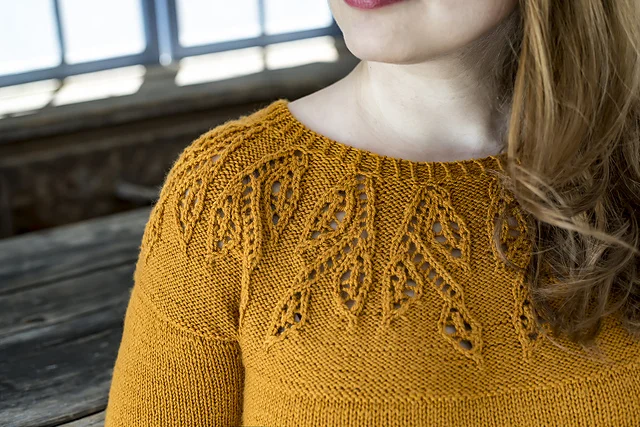 Spirit of Trees sweater pattern by Irina Anikeeva using Ewe So Sporty merino yarn