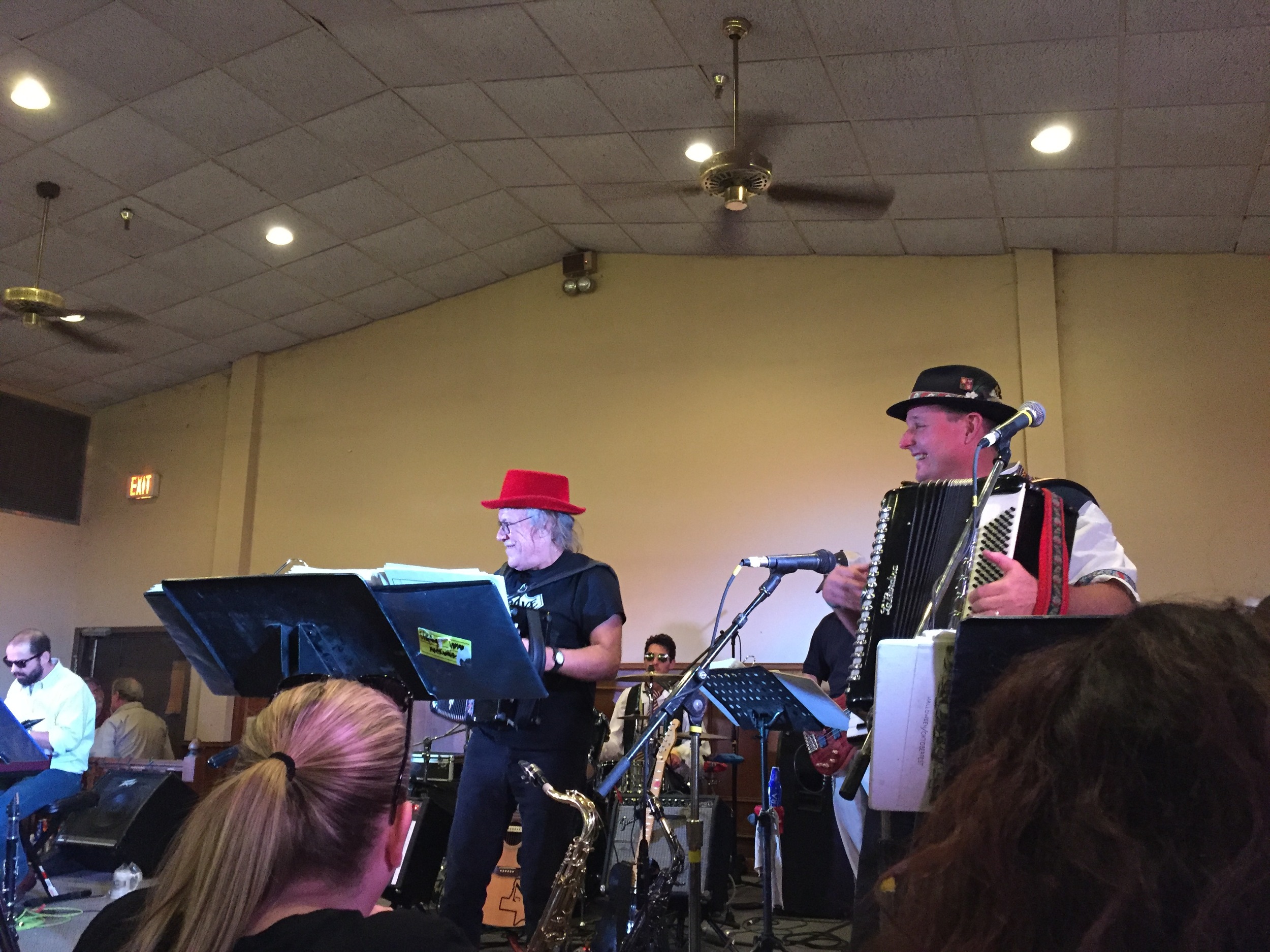  Carl with David Slovak jamming at National Polka Festival, May 2016/Theresa Parker photo 