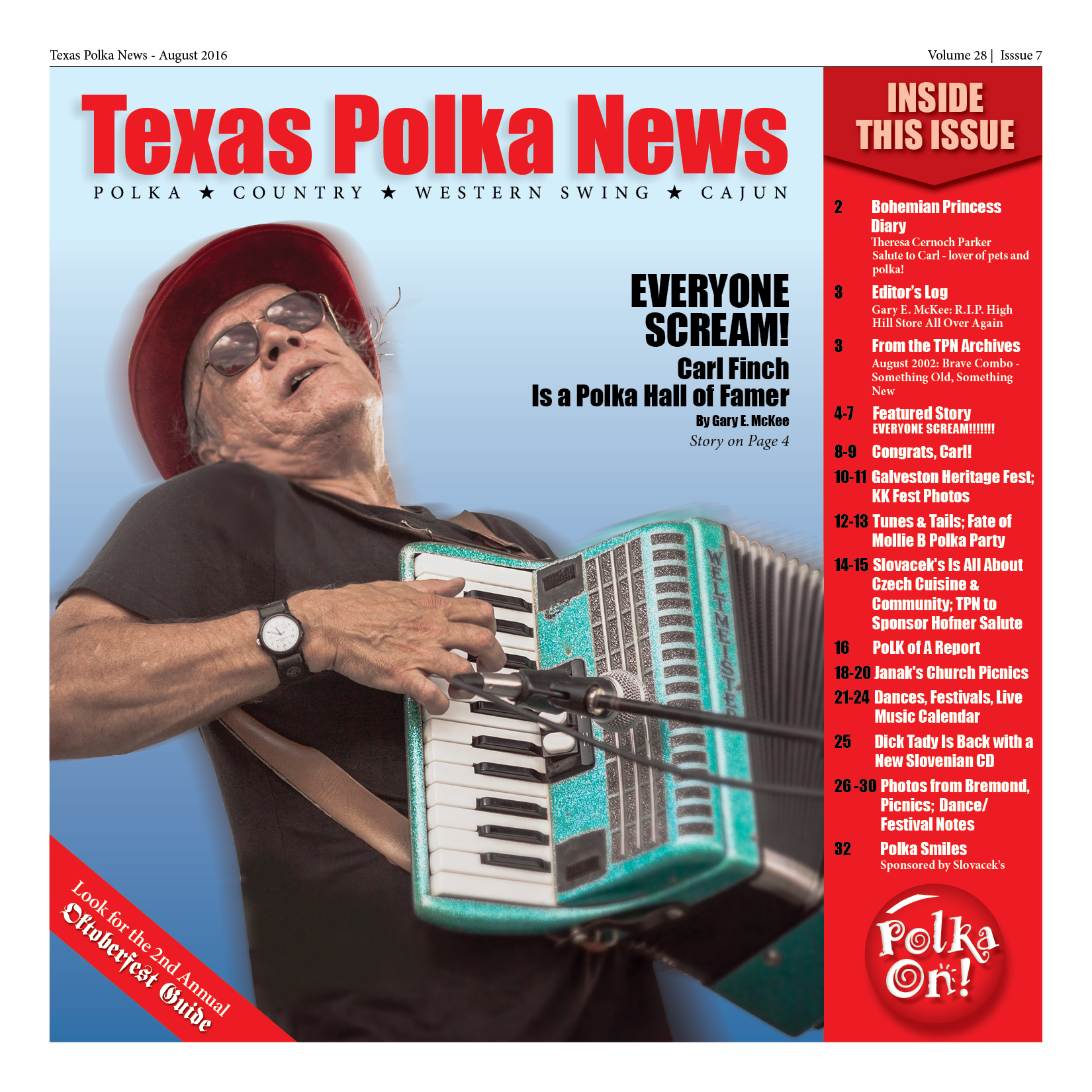  Gary E. McKee's article appears in the August issue of Texas Polka News. 
