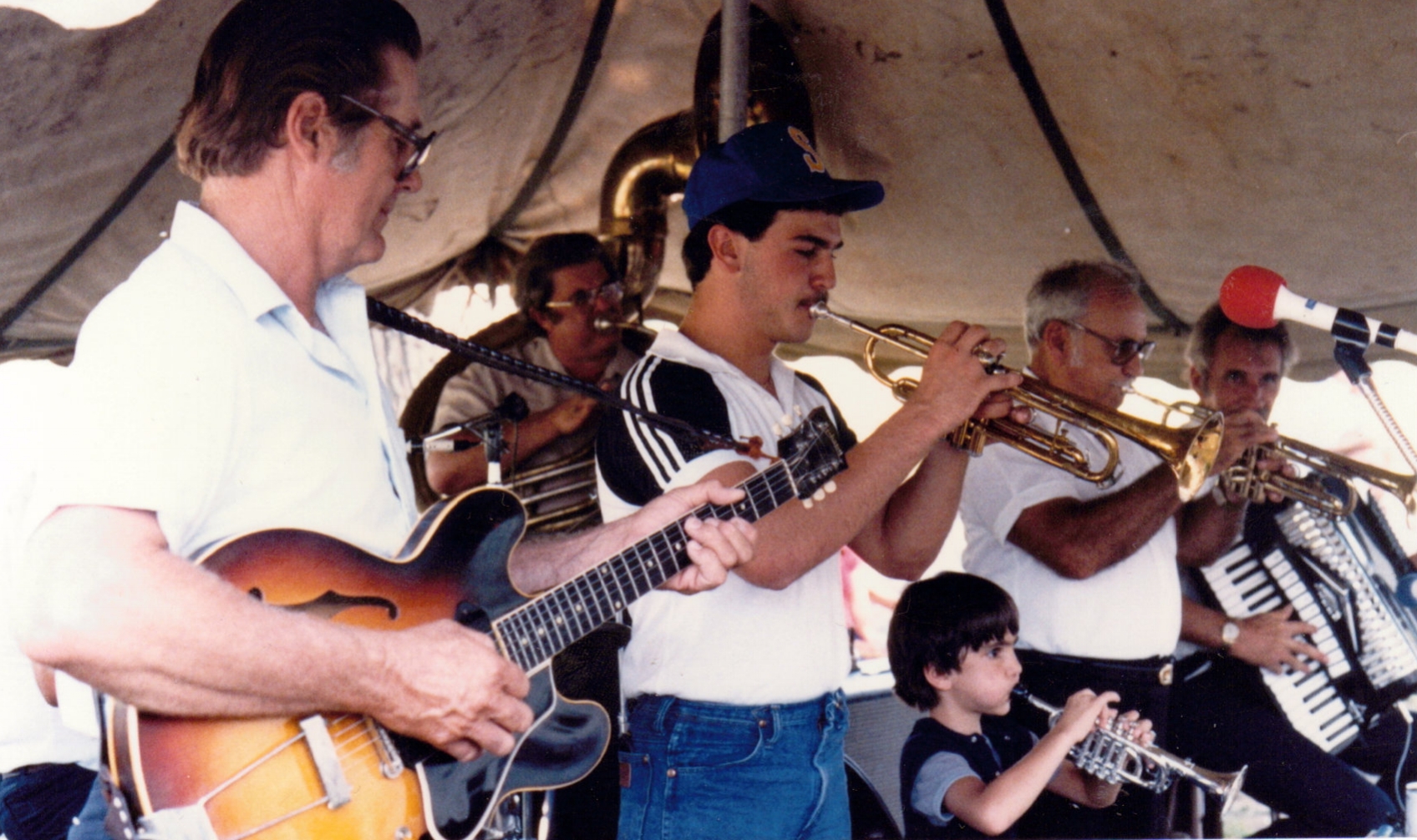 Playing in dad's band