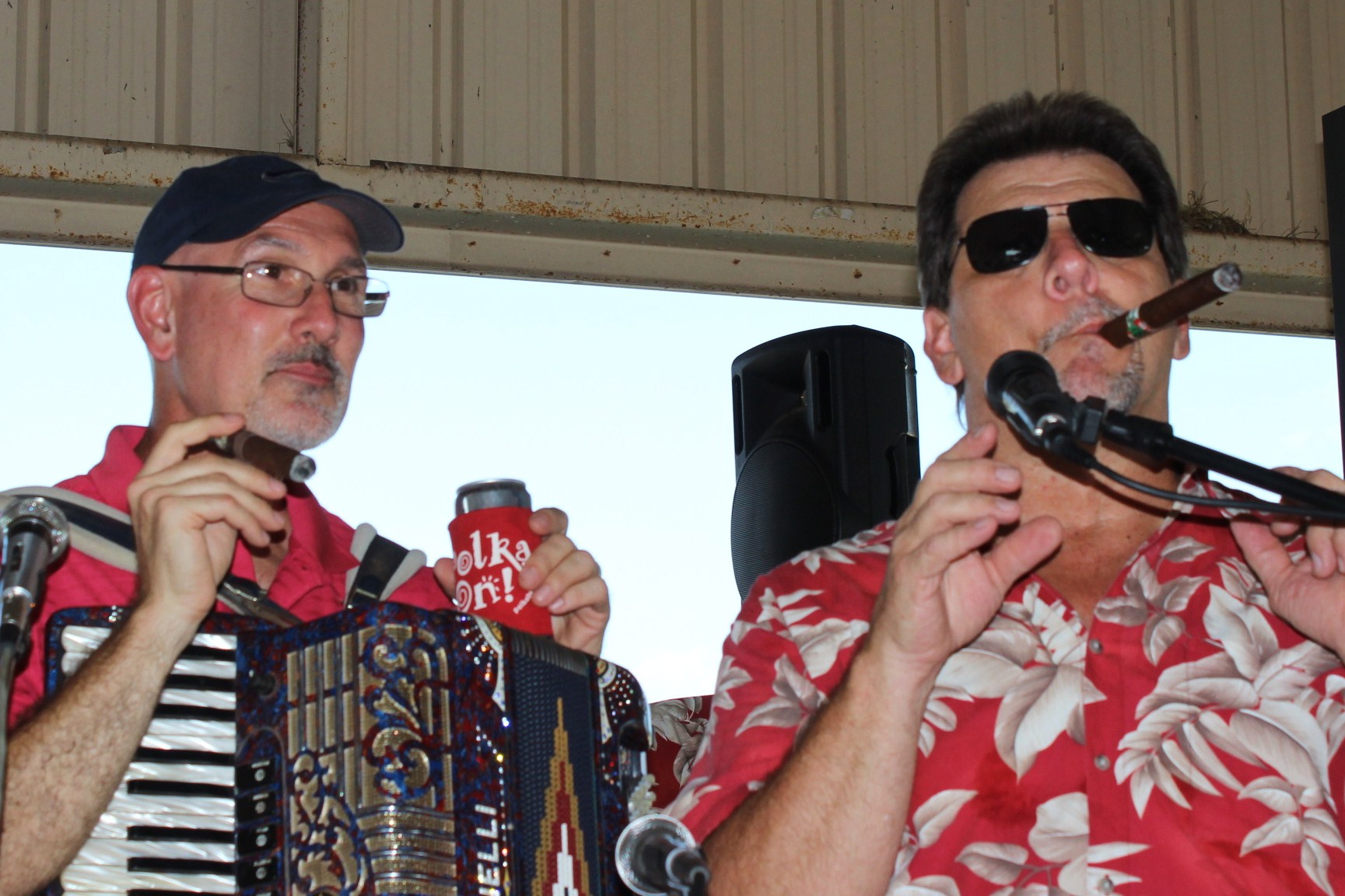  John shares a smoke with Kenneth Kristynik of Red Ravens at the 2014 Moulton Jamboree 