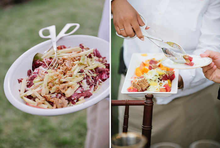 The outdoor reception featured delicious catering, served at each table; photo by Sylvie Gil
