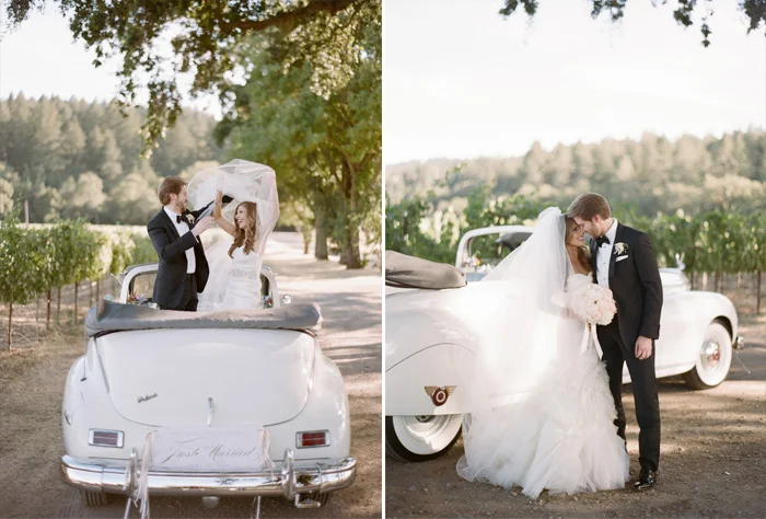 The couple share playful, intimate moments during their just-married couple shoots; photo by Sylvie Gil