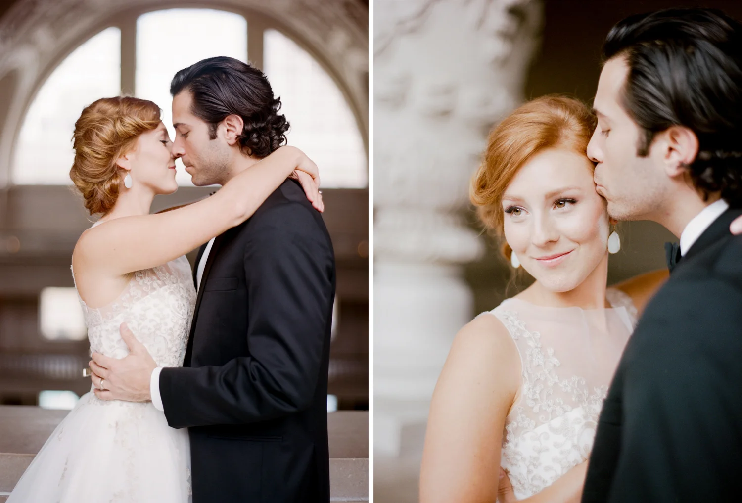 A wedding couple session in San Francisco City Hall; Sylvie Gil Photography