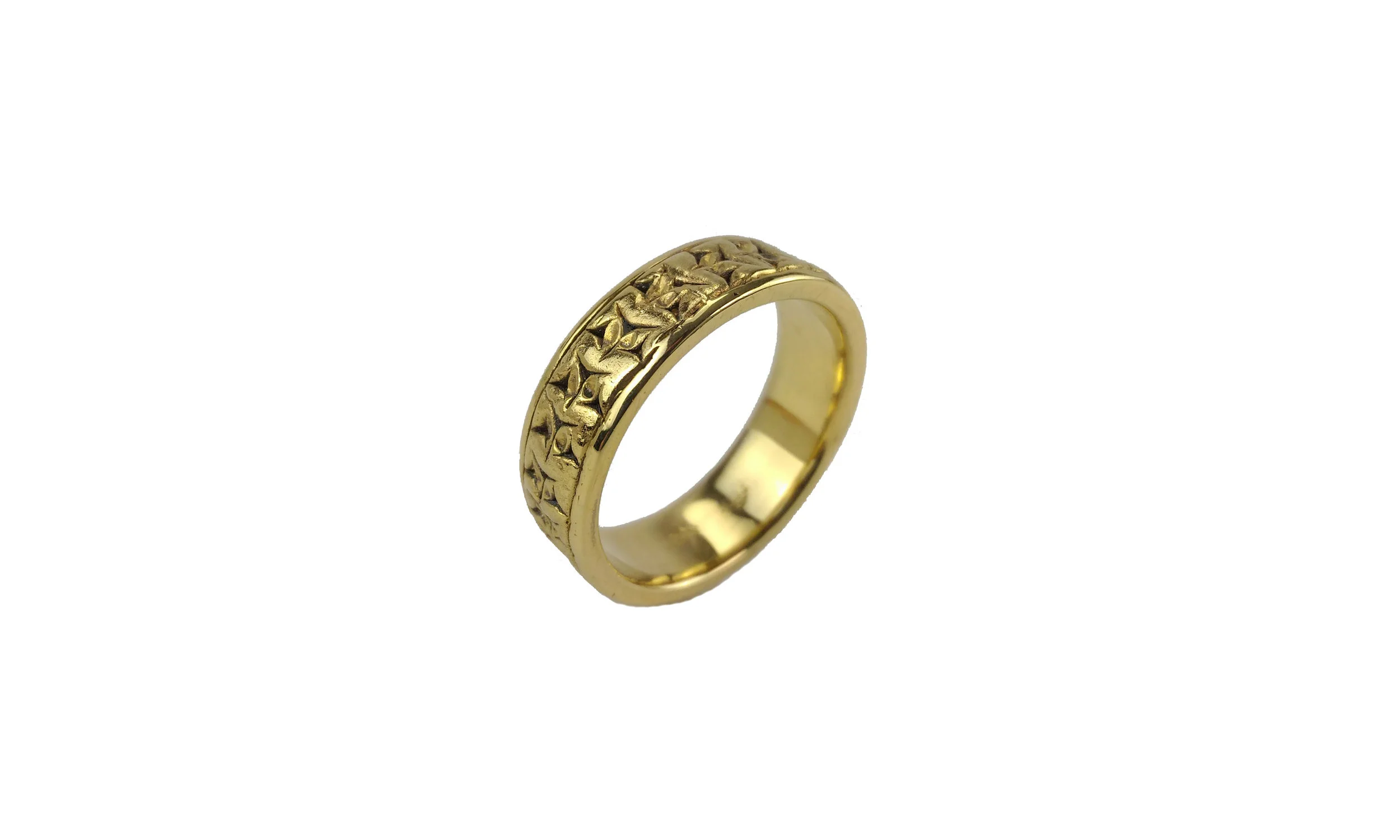 18K yellow gold bird track ring