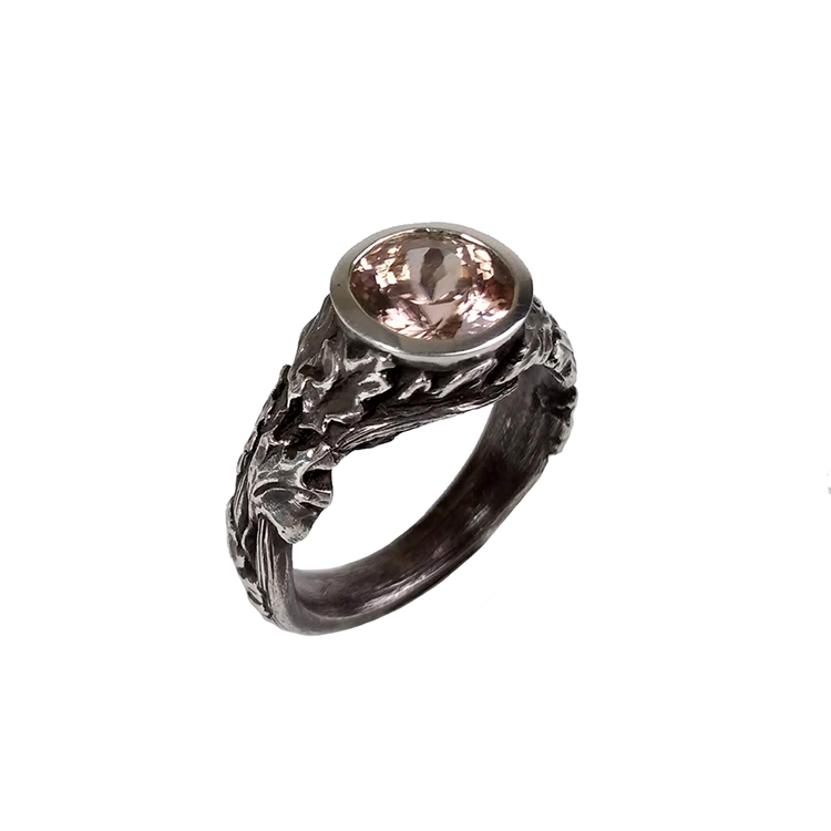 mager personeelszaken Openlijk Oxidized silver natural zircon ring — Grinstein Jewelry & Design