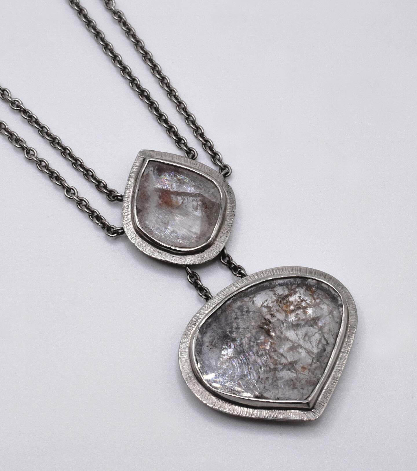 one of a kind diamond slice pendant in platinum 🧊💎